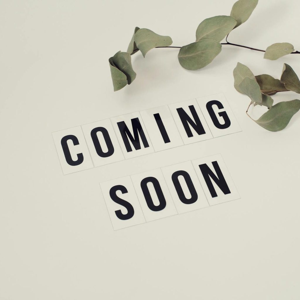 coming soon on white surface