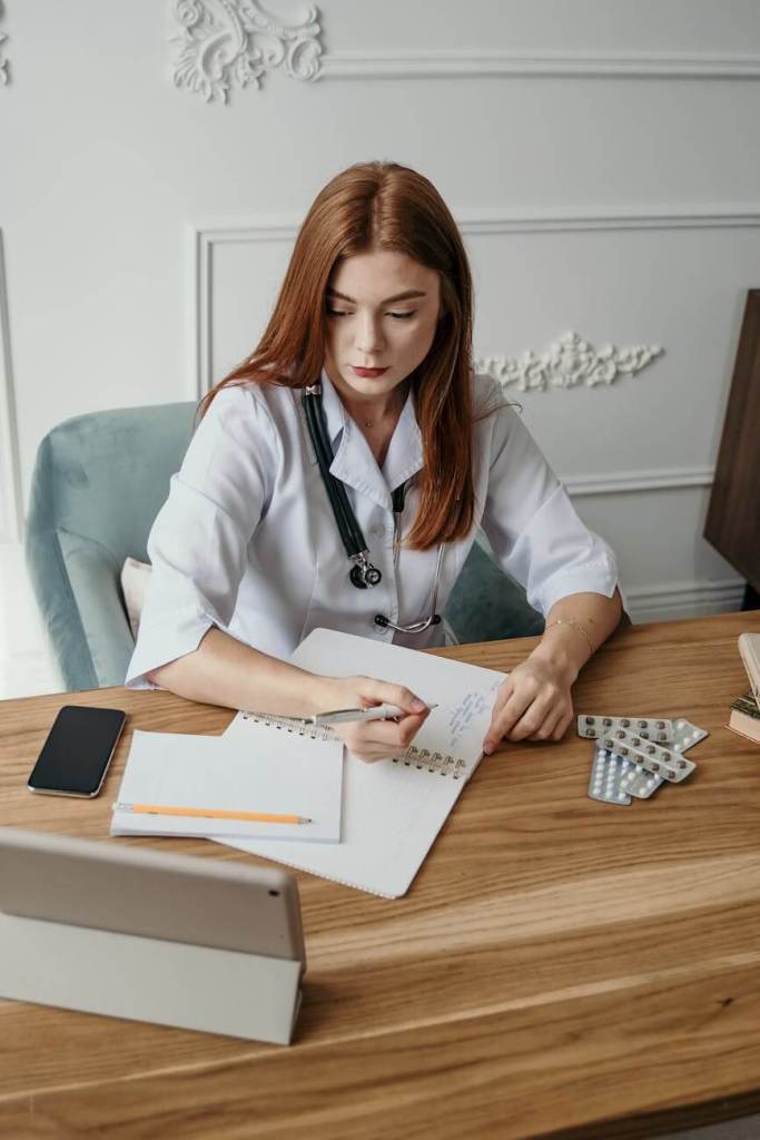 Clinician reviewing individualized medication treatment plan