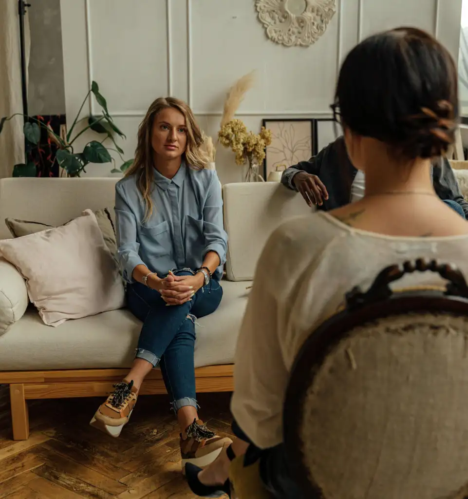 Person in an online or in‑person psychotherapy session